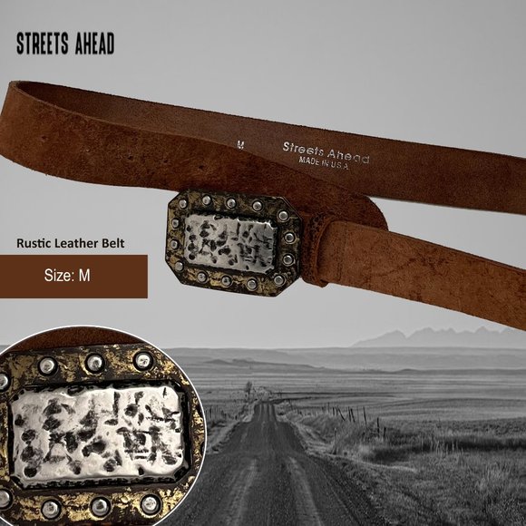 Streets Ahead: Rustic Leather Belt - Picture 1 of 10